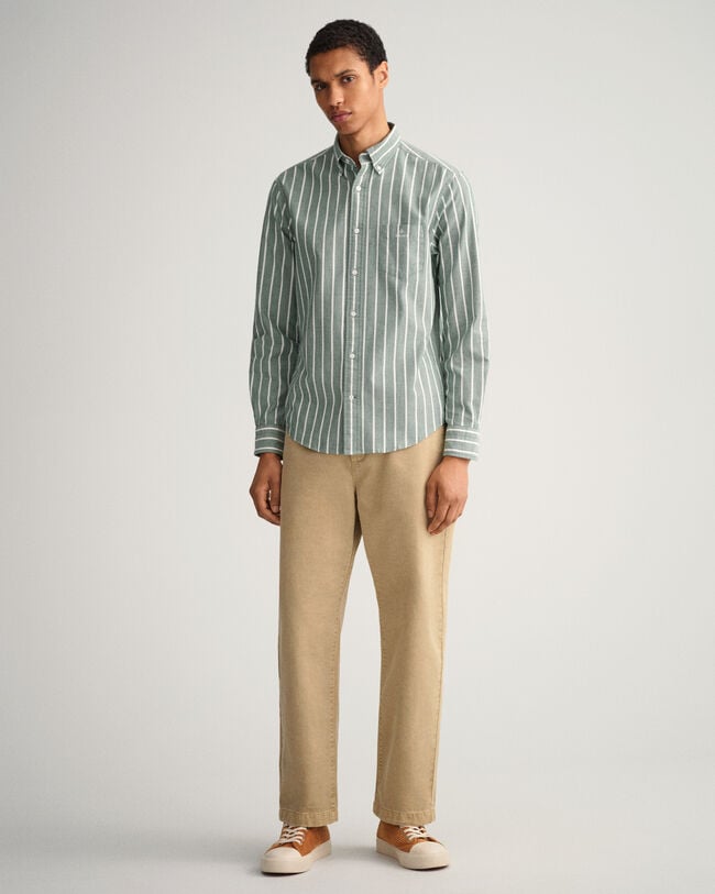 Camisa Oxford com riscas largas regular fit