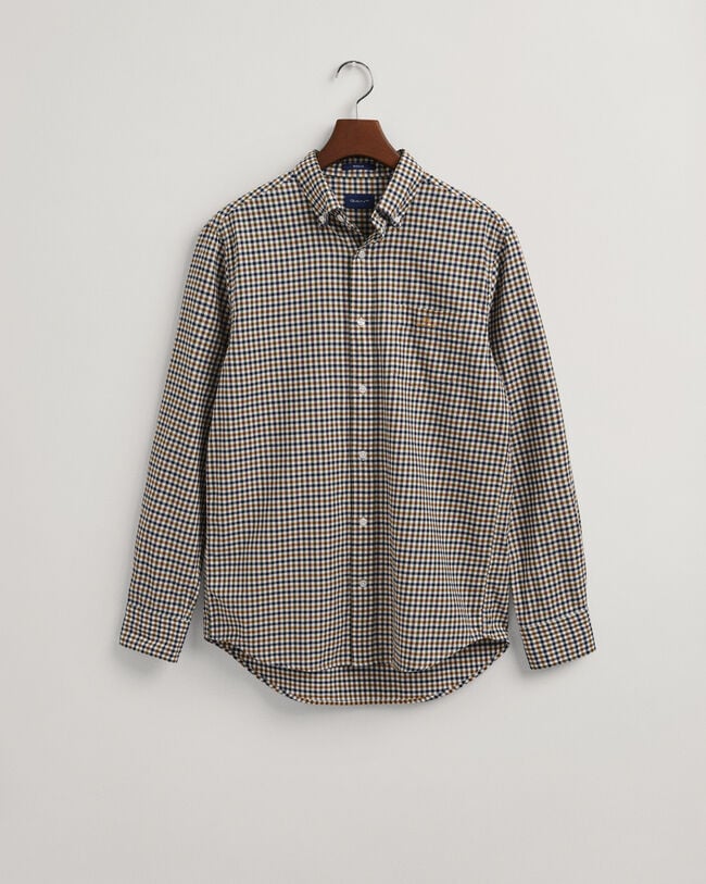 Camisa em sarja gingham regular fit