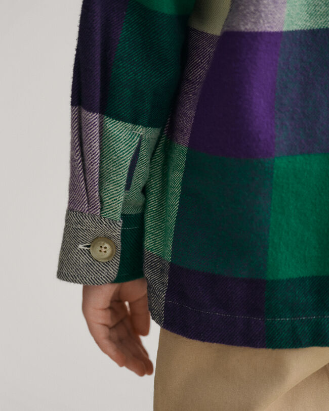 Sobrecamisa com padr&atilde;o de xadrez Shield Kids