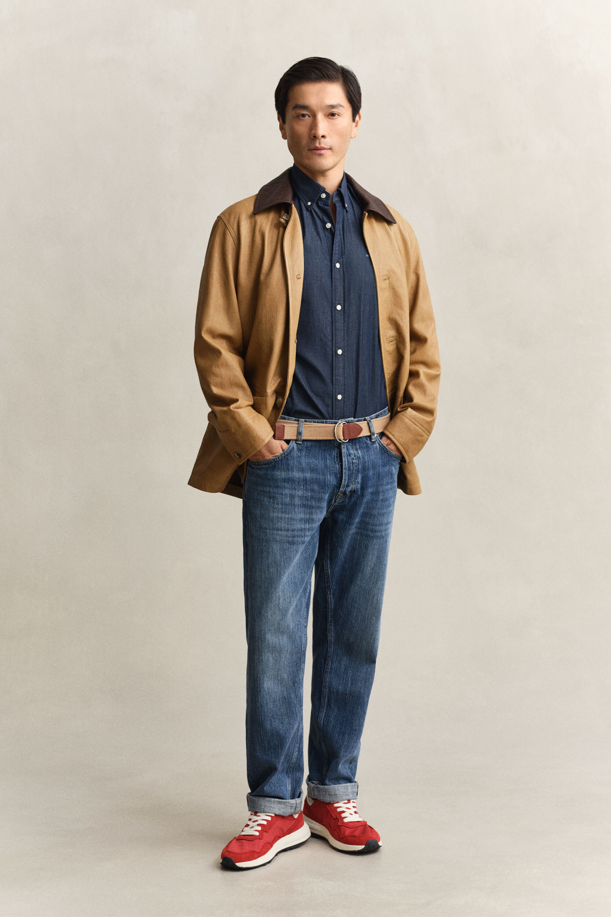 Camisa índigo slim fit