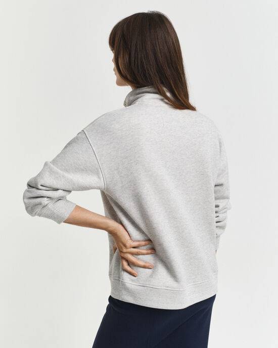 Sweatshirt com meio fecho com botões e emblema G