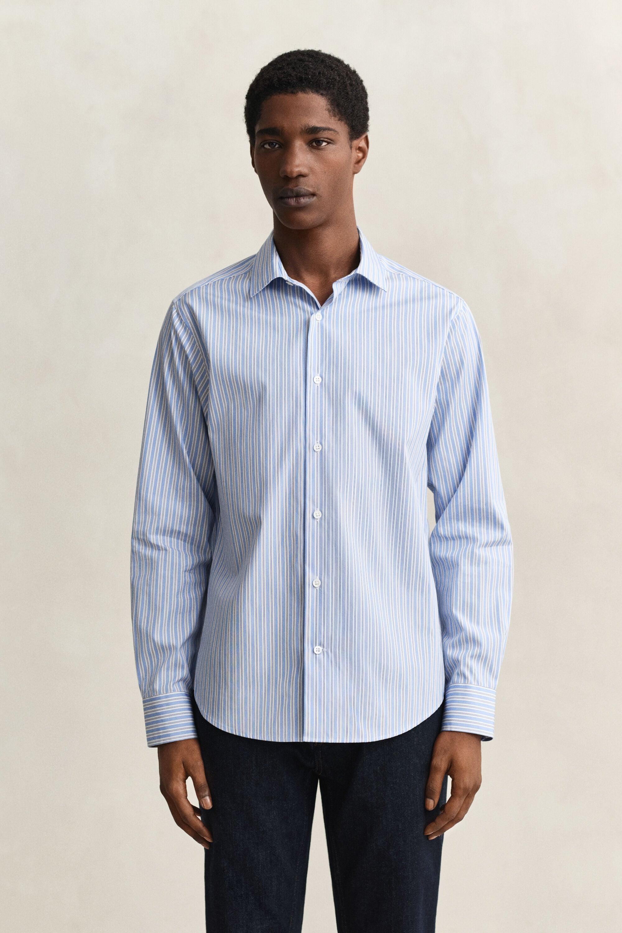 Vestido-camisa em popelina