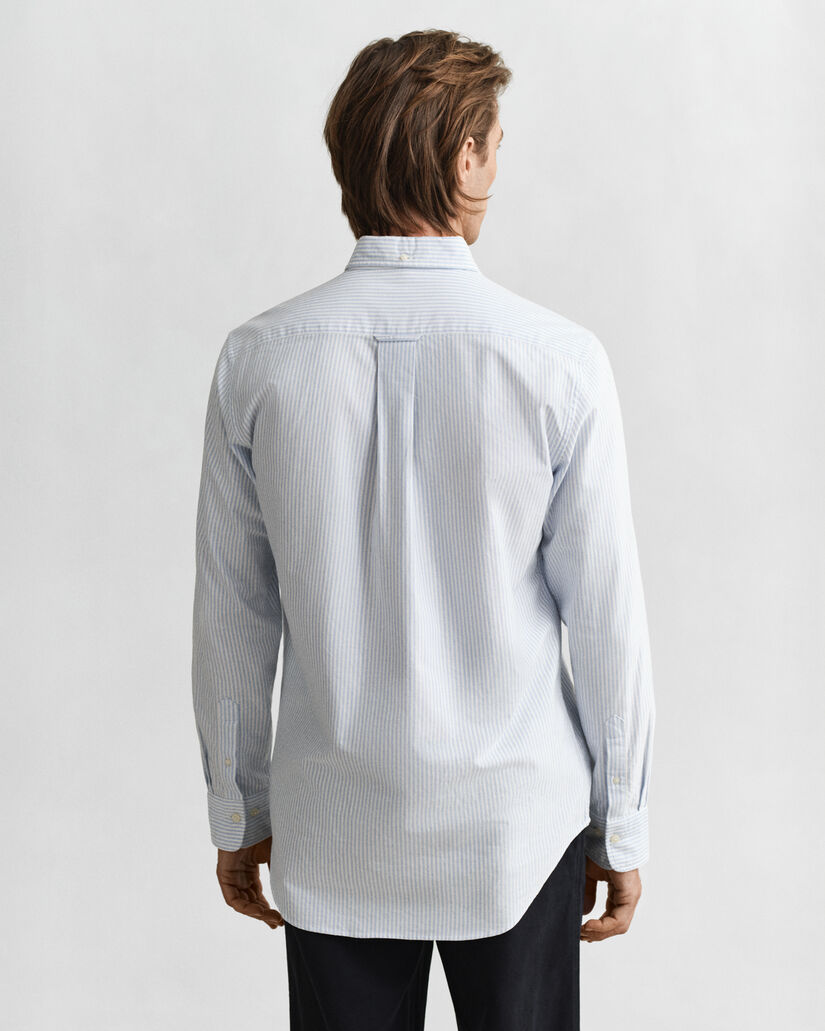 Camisa Oxford clássica com riscas finas regular fit