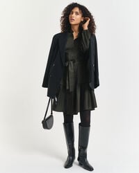 Vestido de manga comprida em algodão acetinado