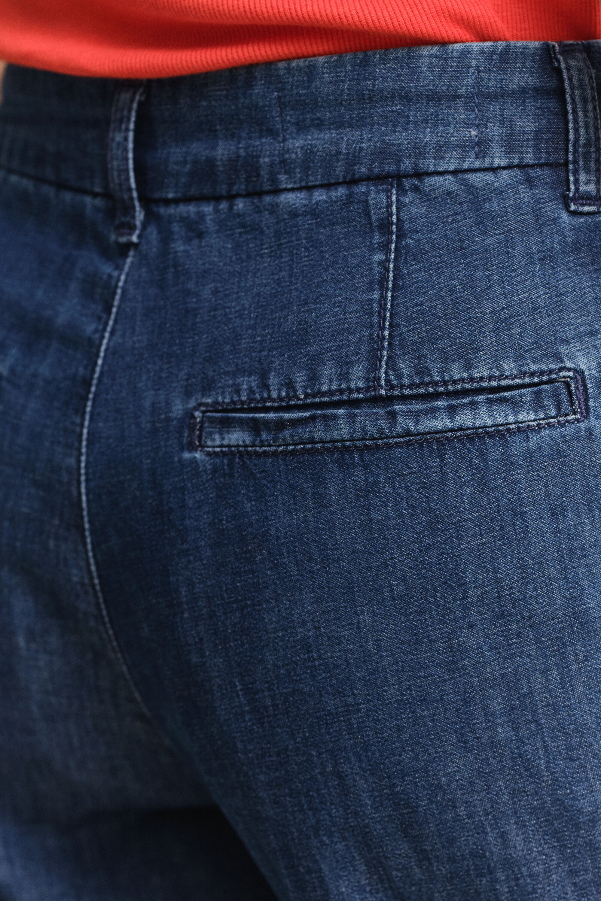 Calças de ganga em linho e algodão