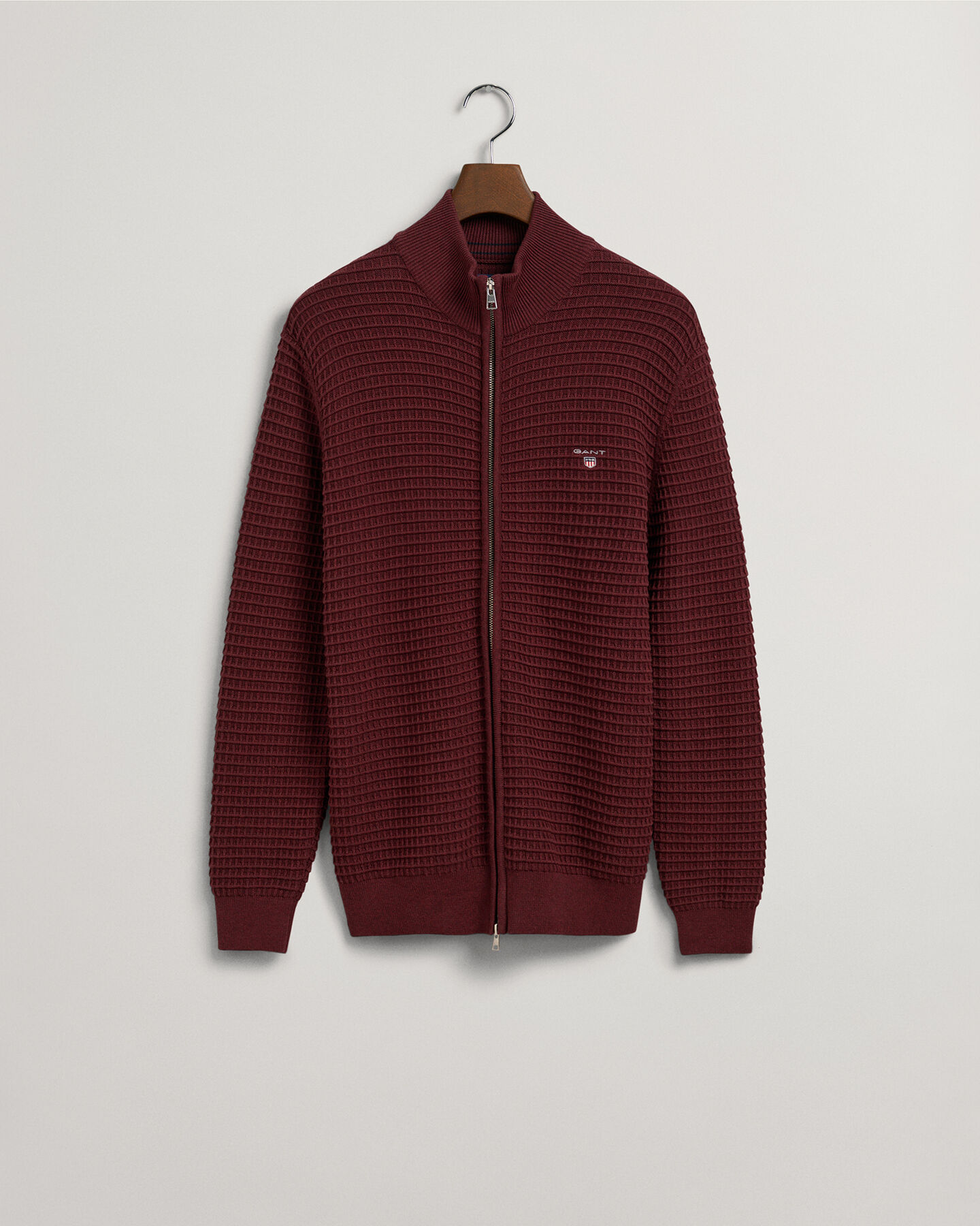 Sweatshirt com fecho de correr em algodão Texture