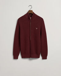 Sweatshirt com fecho de correr em algodão Texture