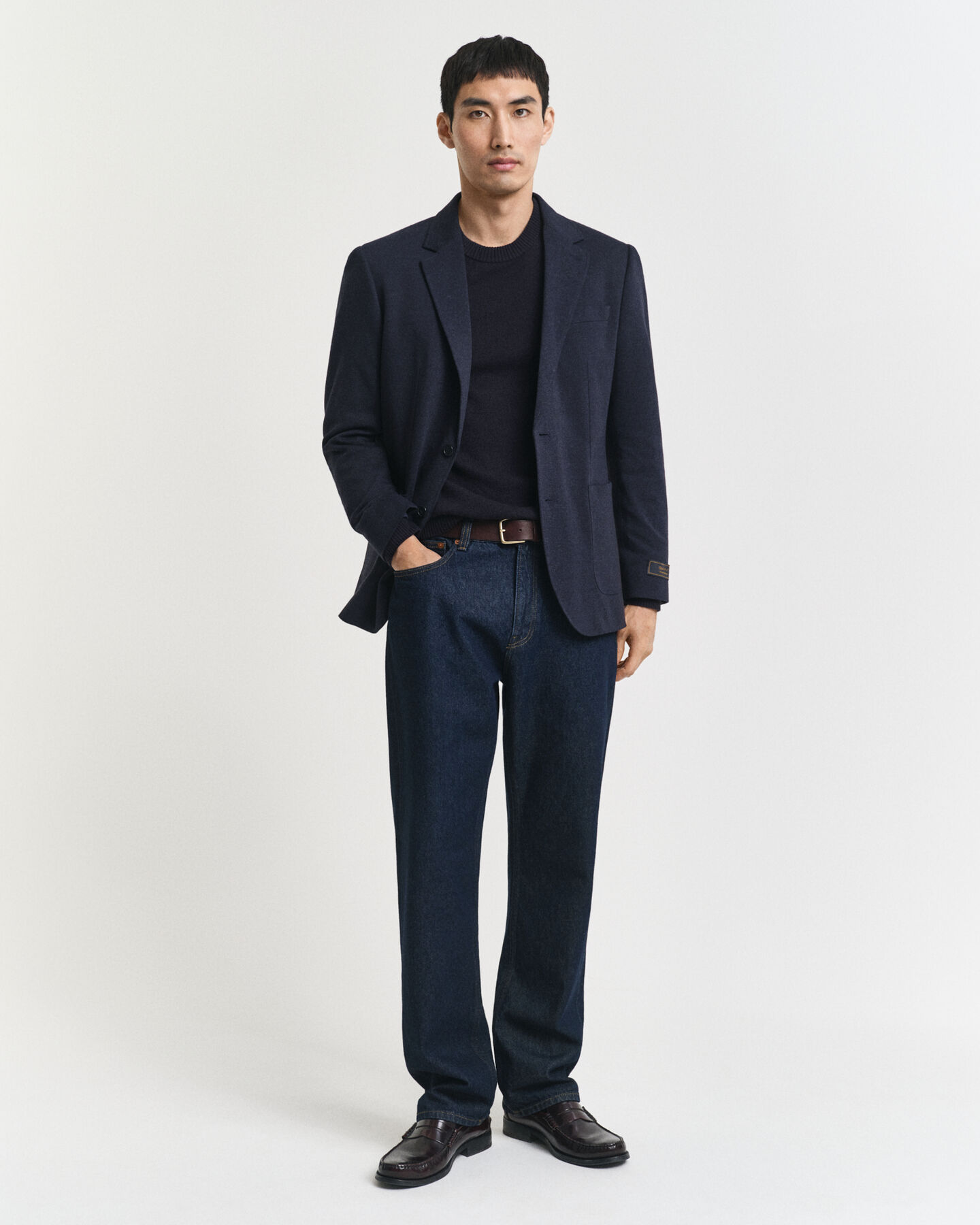 Camisola de malha com decote redondo em caxemira