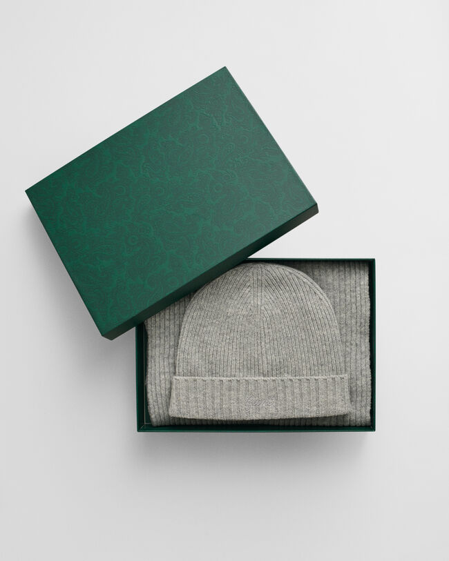 Conjunto de oferta com gorro e cachecol Script Graphic