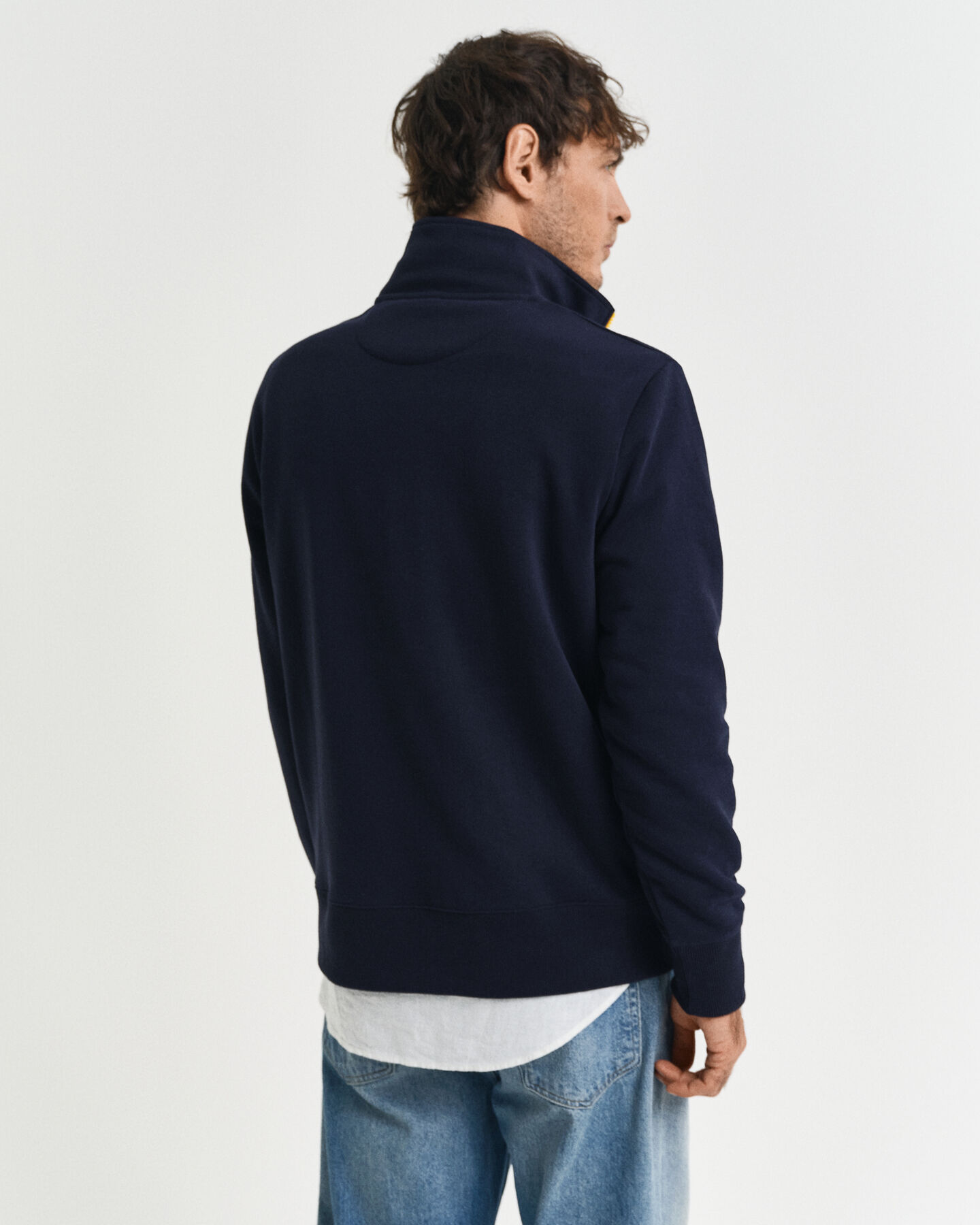 Sweatshirt com meio fecho Contrast