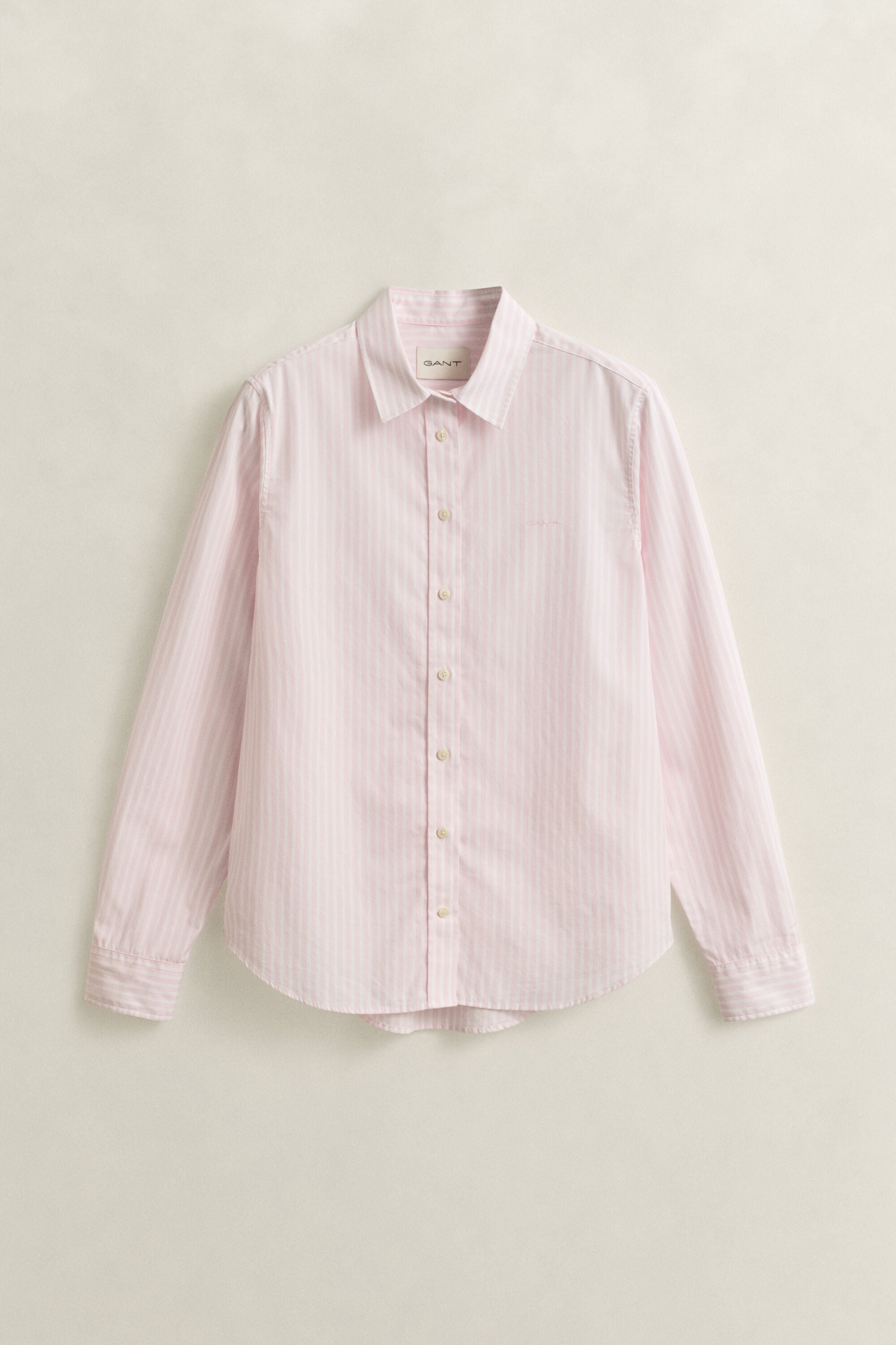 Camisa em popelina às riscas clássica regular fit