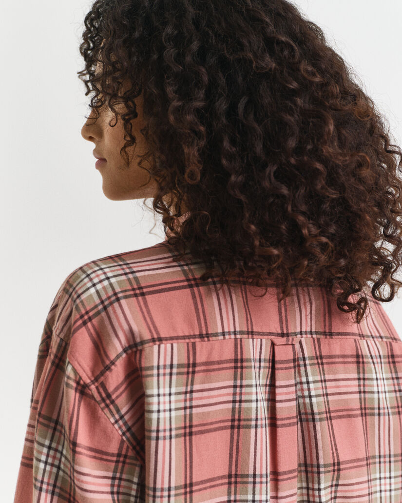 Camisa de flanela com padrão de xadrez relaxed fit