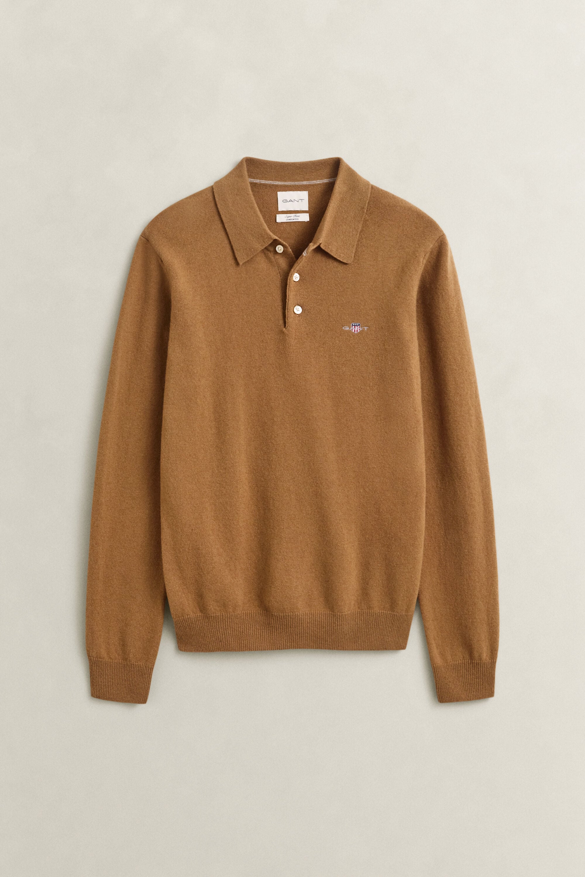 Camisola de malha tipo polo em lã extrafina