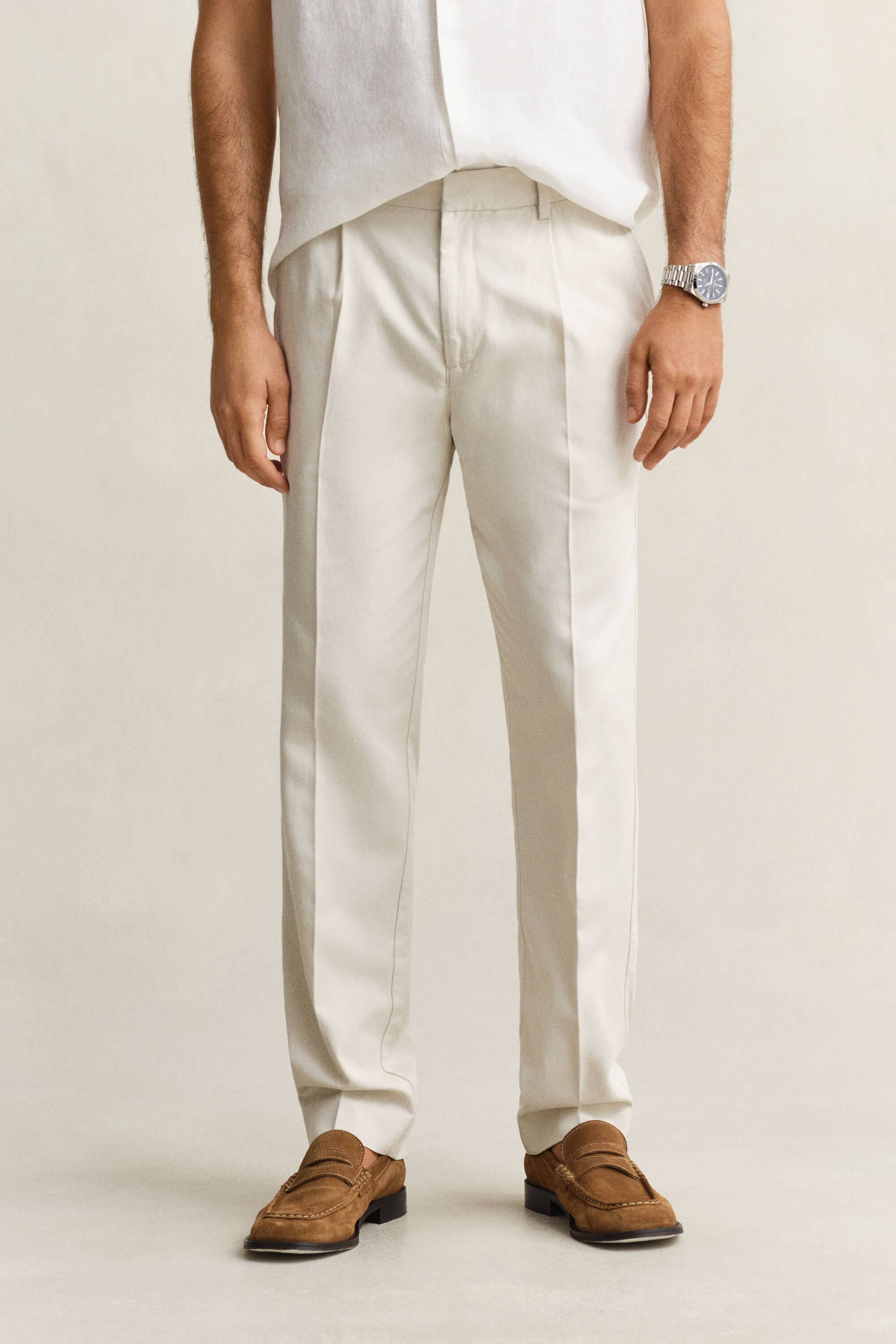 Calças em mistura de liocel