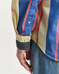 Camisa Seersucker &agrave;s riscas oversized fit