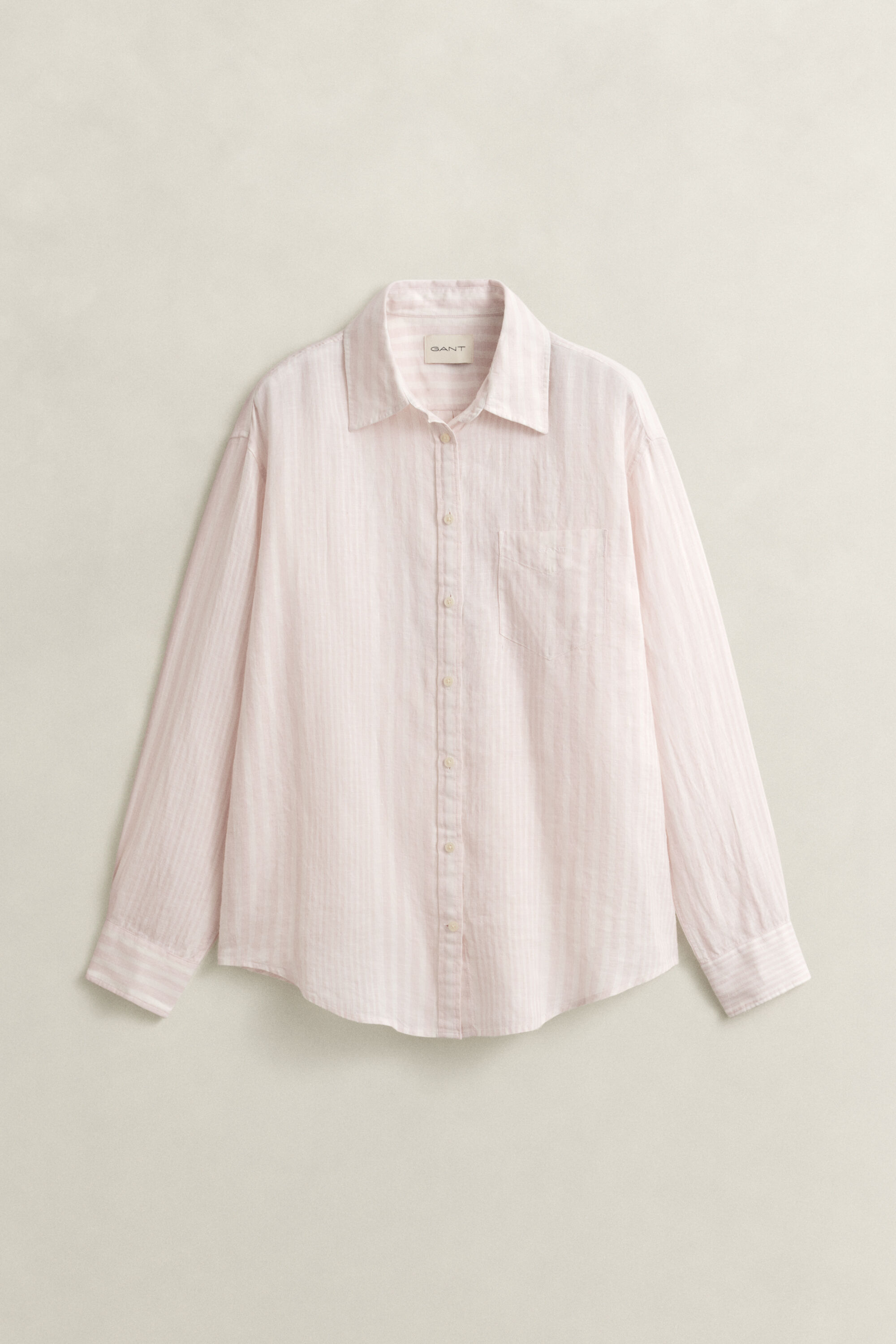 Camisa de linho às riscas relaxed fit