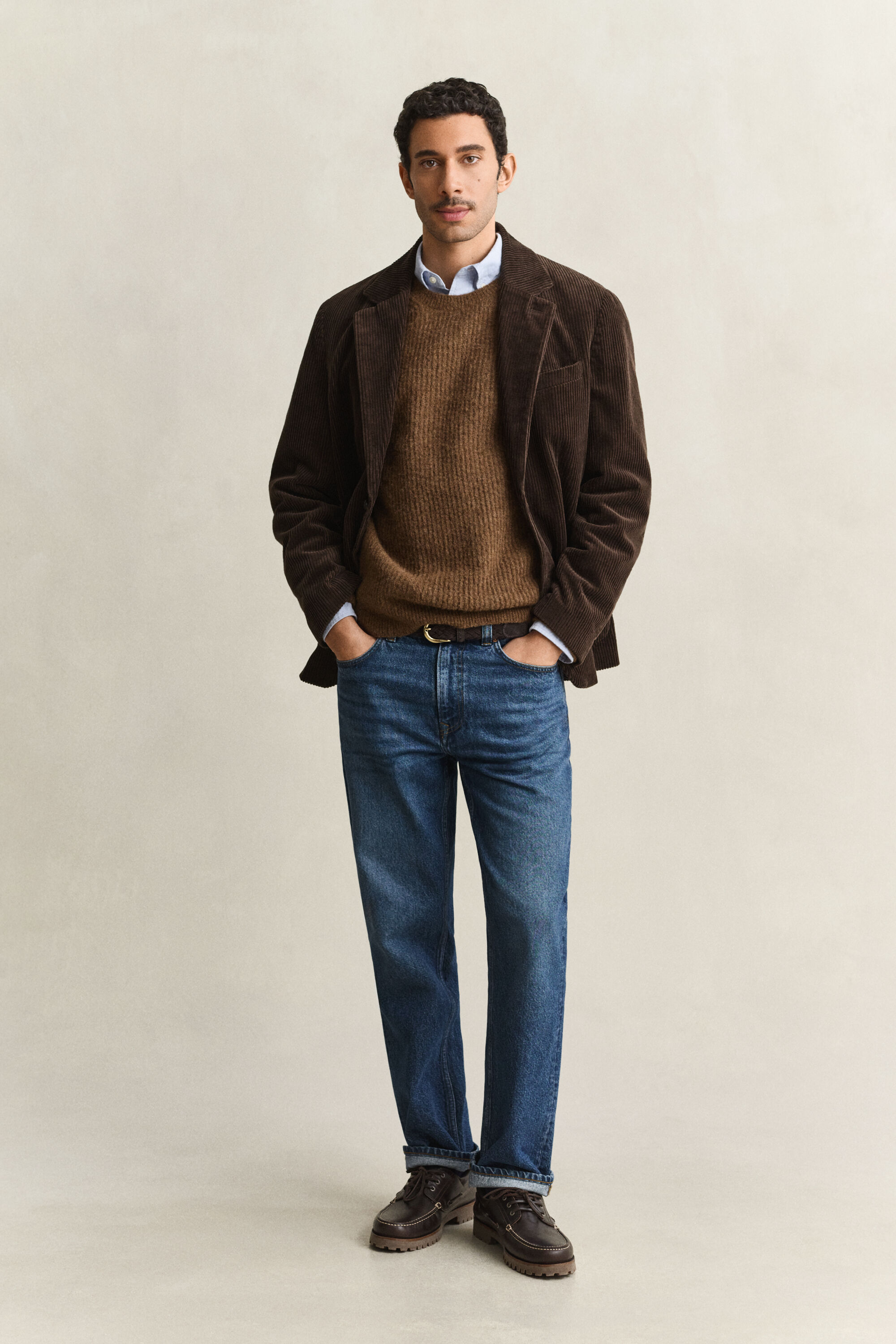 Camisola de malha com decote redondo em mistura de lã de alpaca