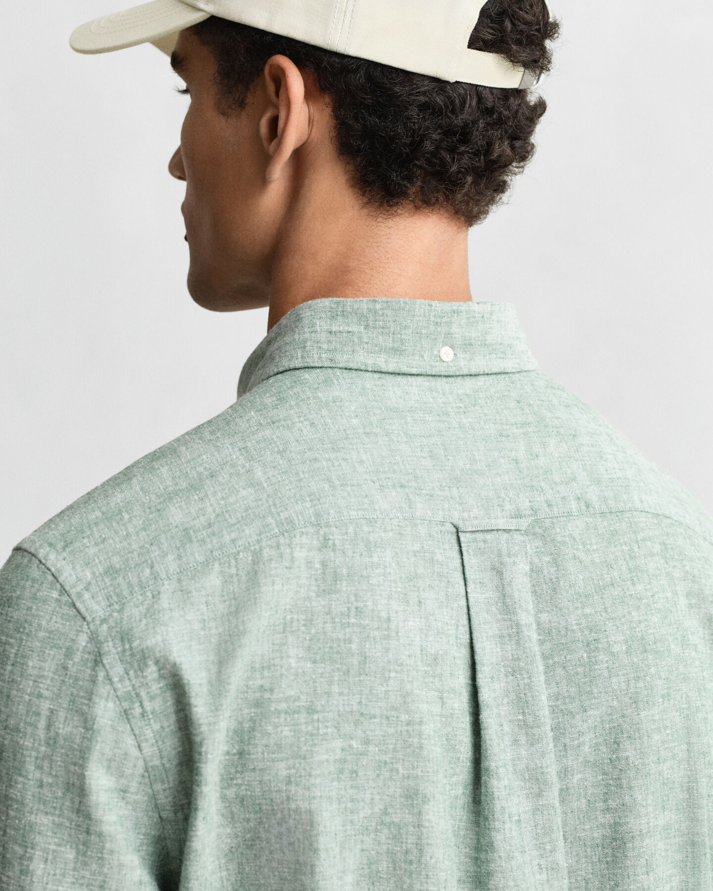 Camisa de linho e algodão regular fit