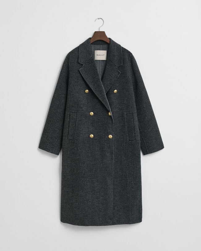 Sobretudo cosido à mão com padrão de xadrez