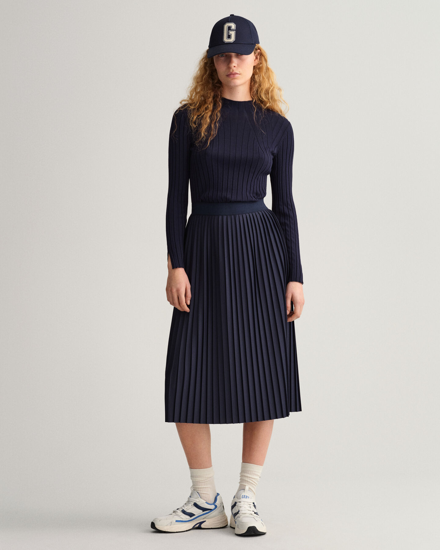 Saia plissada em jersey