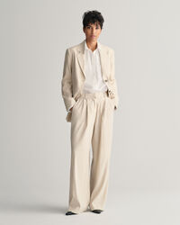 Calças sob medida em linho com elastano relaxed fit