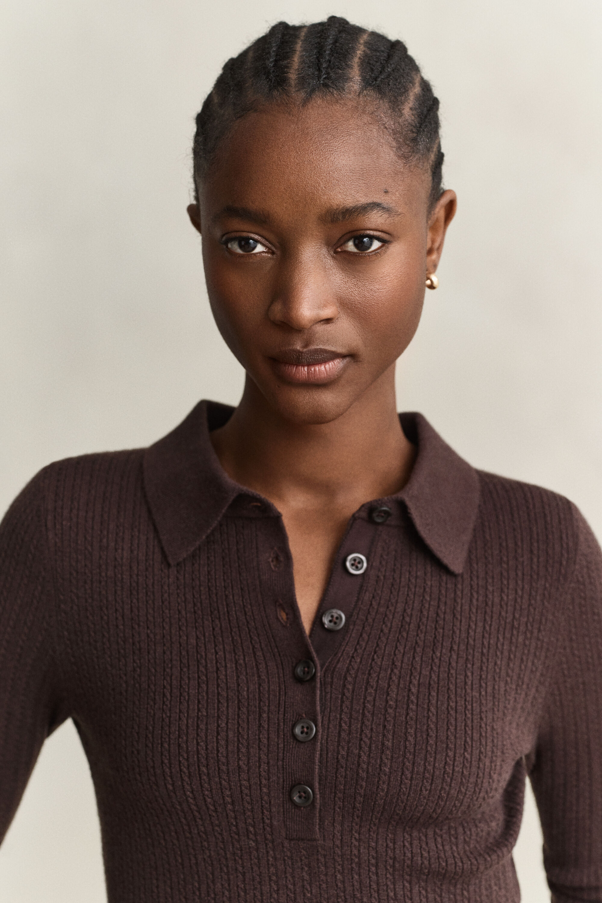 Camisola em malha entrançada