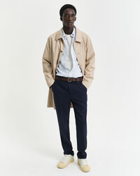 Camisa de linho às riscas finas regular fit