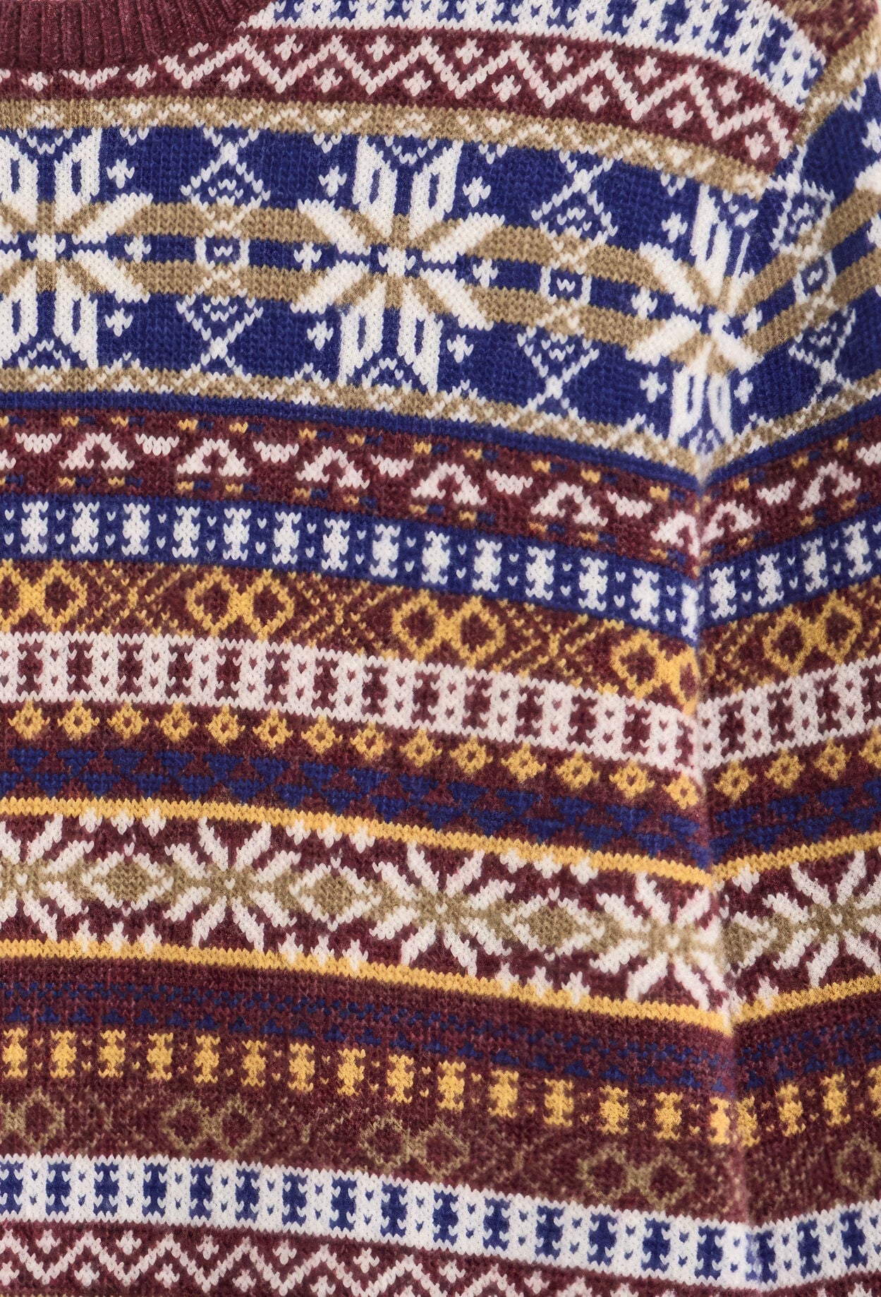 Camisola de malha com decote redondo Fair Isle