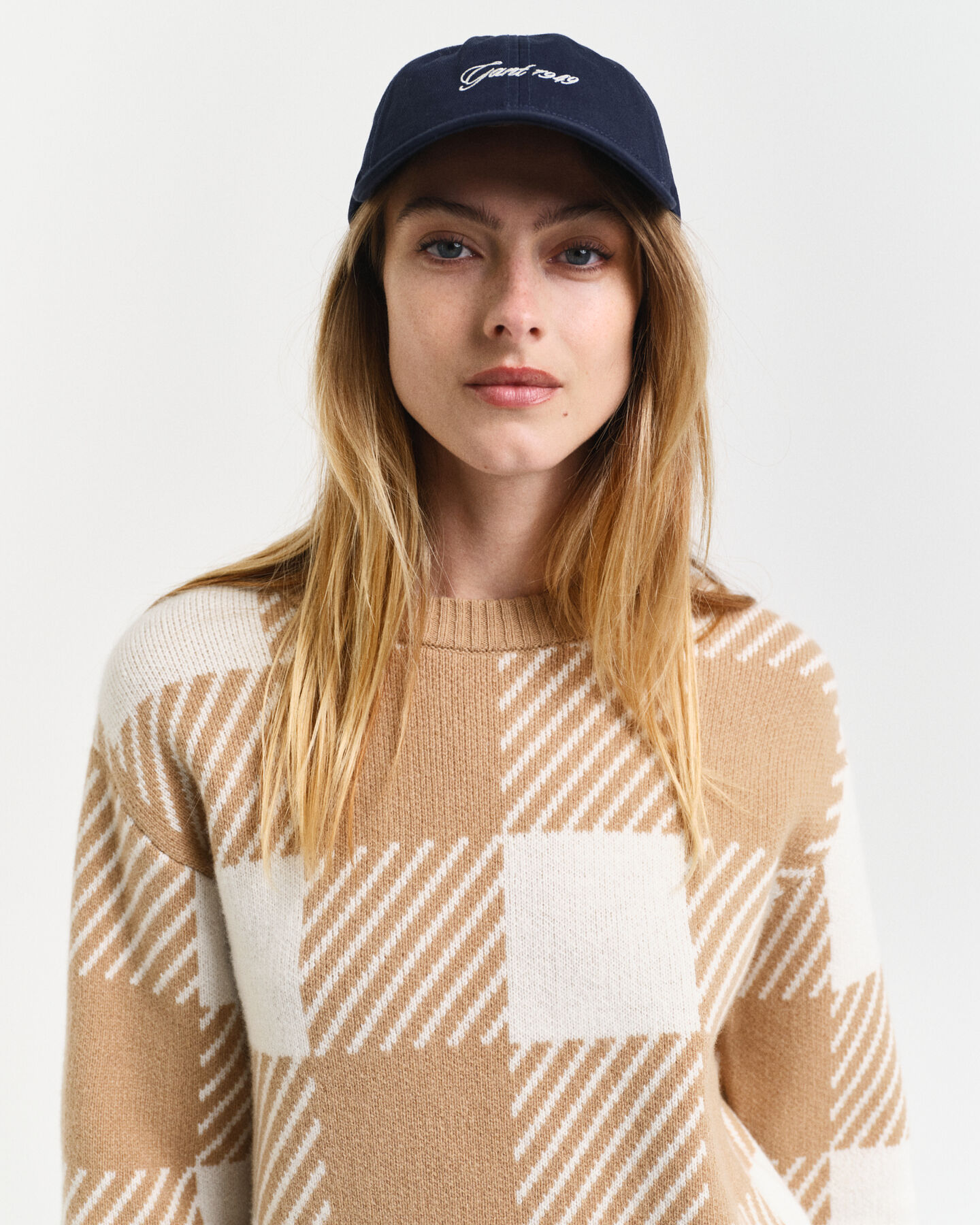 Camisola de malha com decote redondo Buffalo Checked