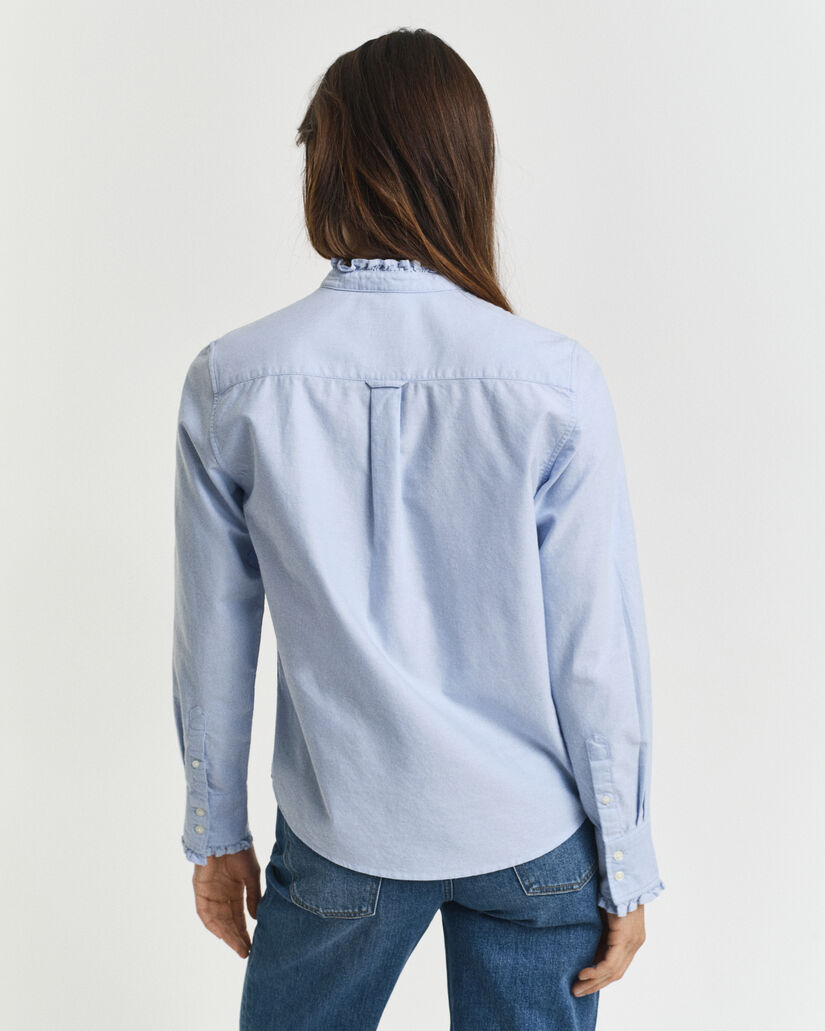 Blusa com folhos Oxford Classic