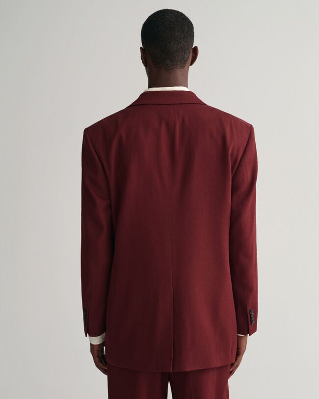 Blazer de fato em sarja de lã oversized