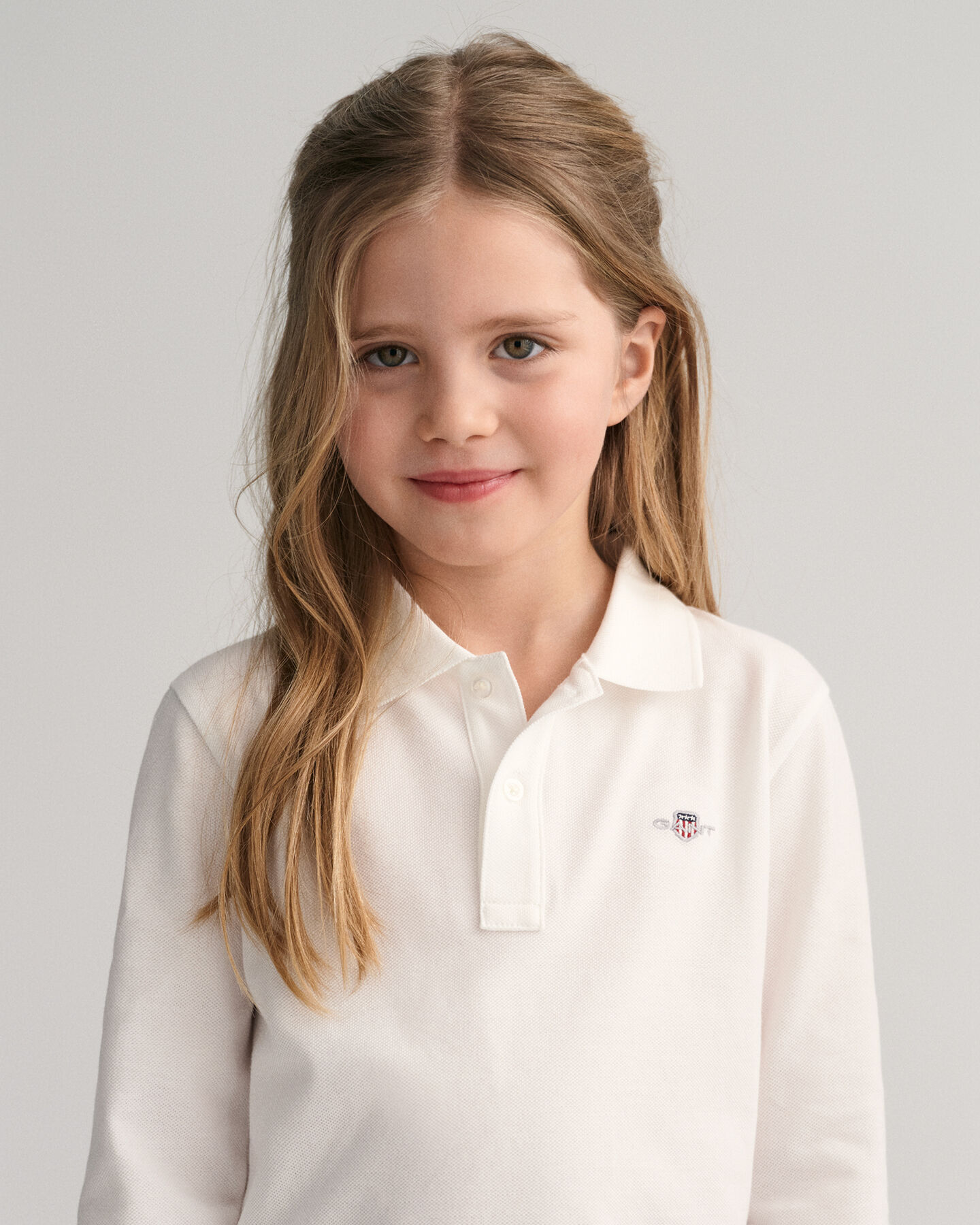 Polo de manga comprida em algod&atilde;o piqu&eacute; Shield Kids