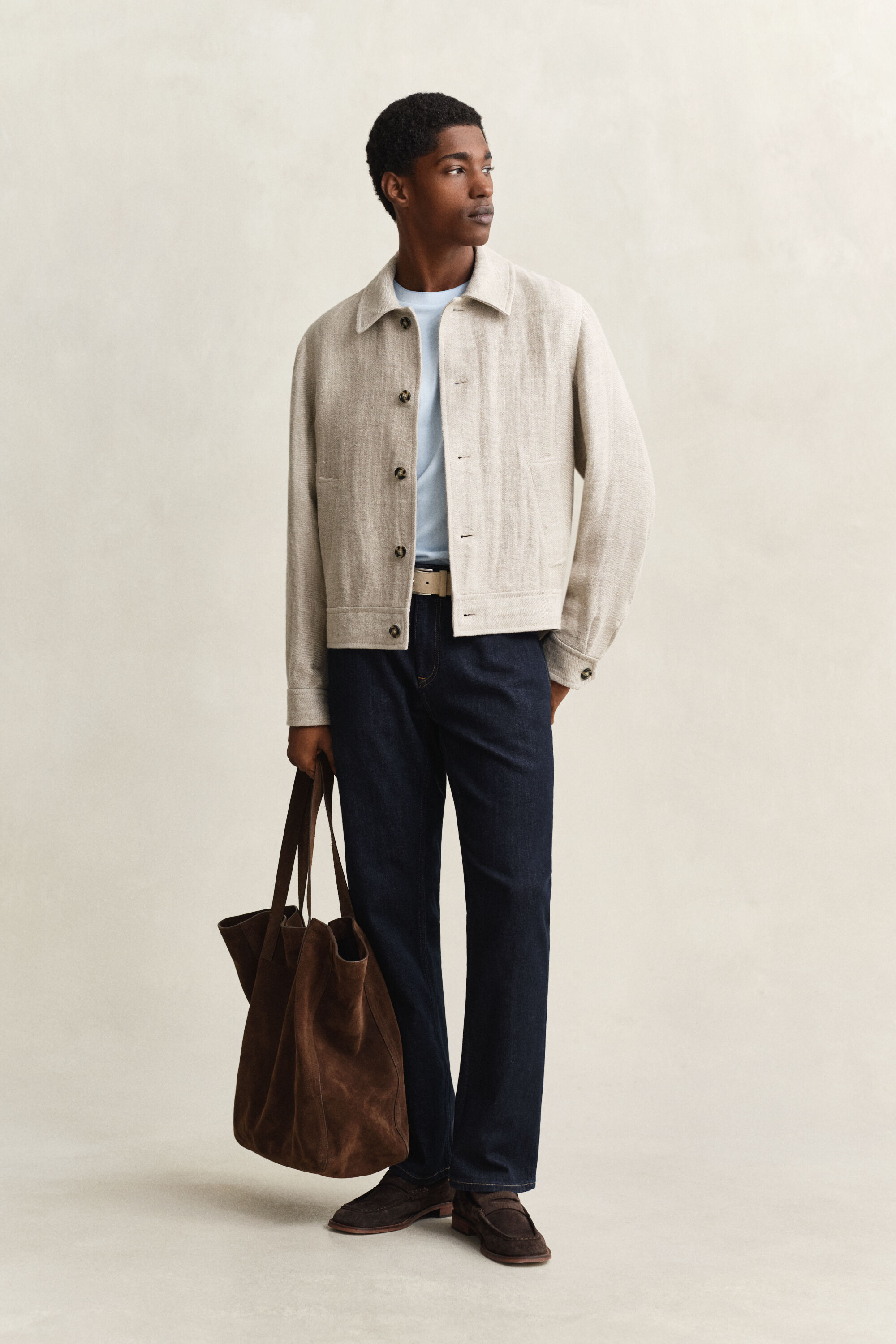 T-shirt em algodão piqué de dois tons