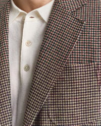 Blazer com padrão de xadrez Houndstooth slim fit