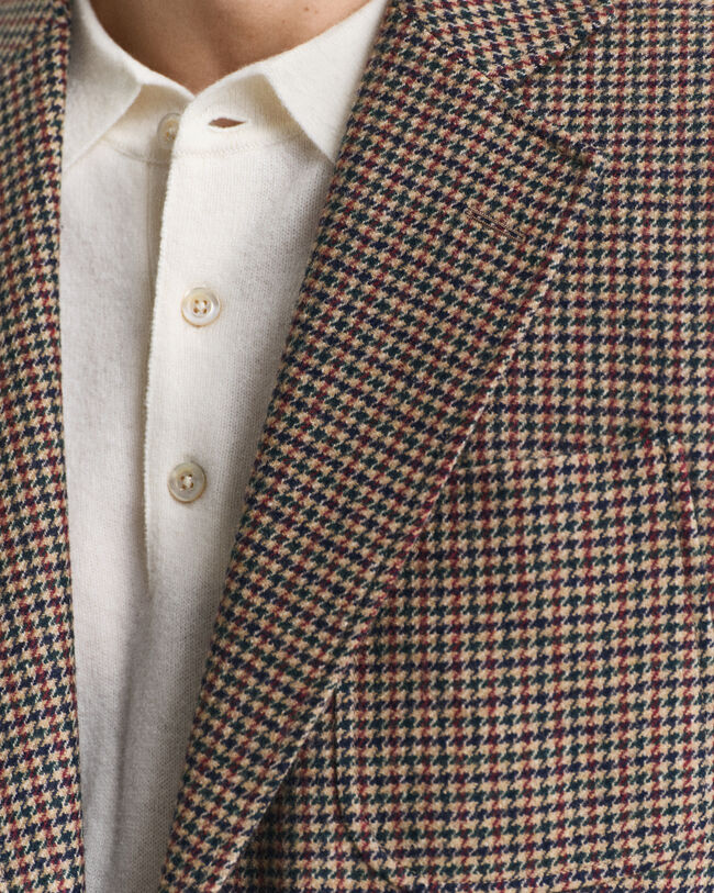 Blazer com padrão de xadrez Houndstooth slim fit