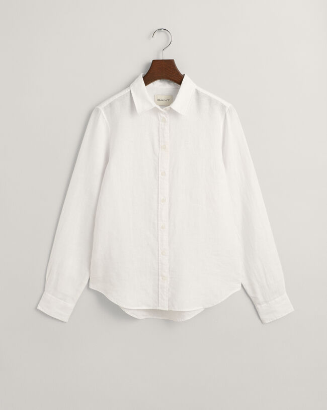 Camisa em chambray de linho regular fit