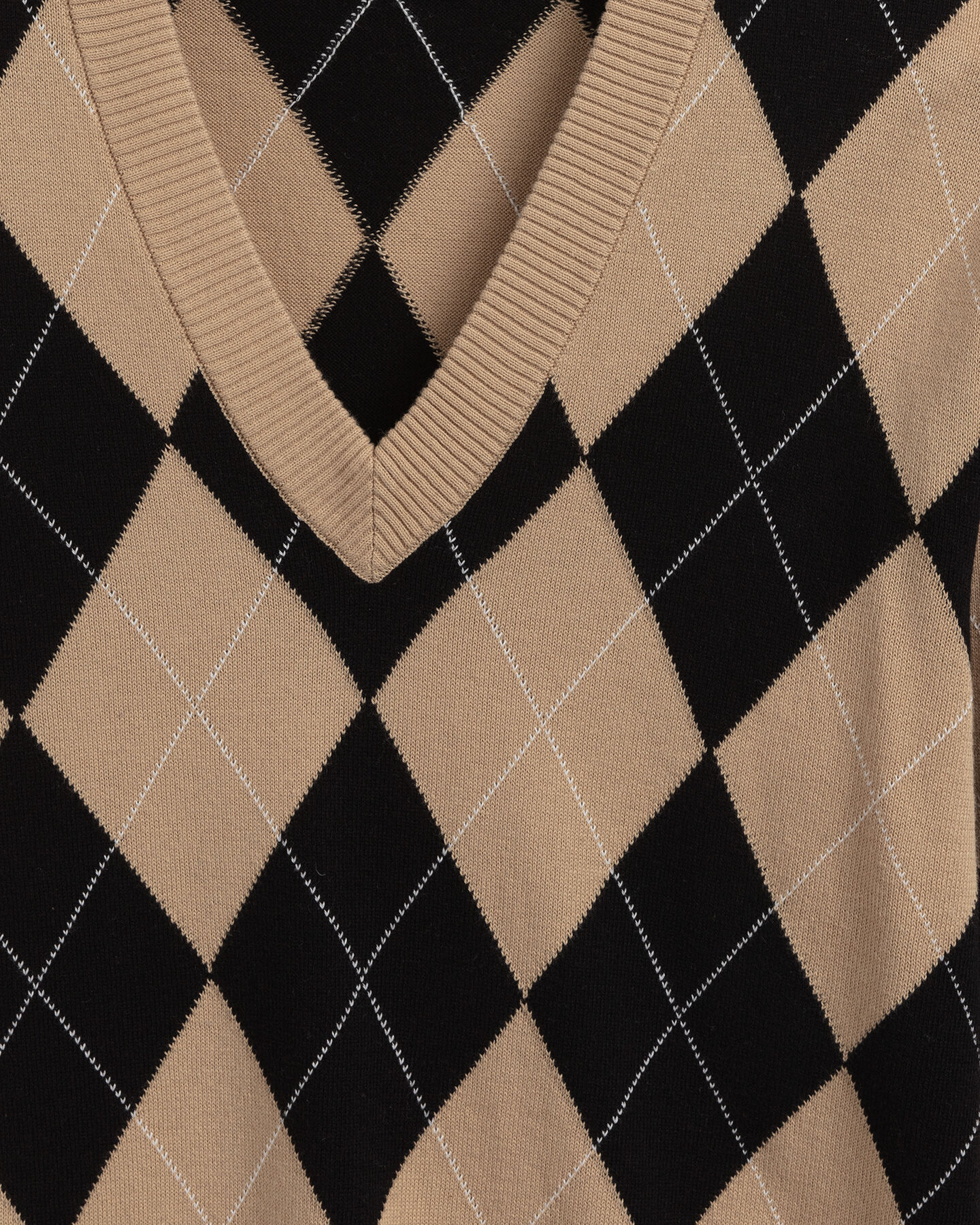 Camisola com decote em V Argyle