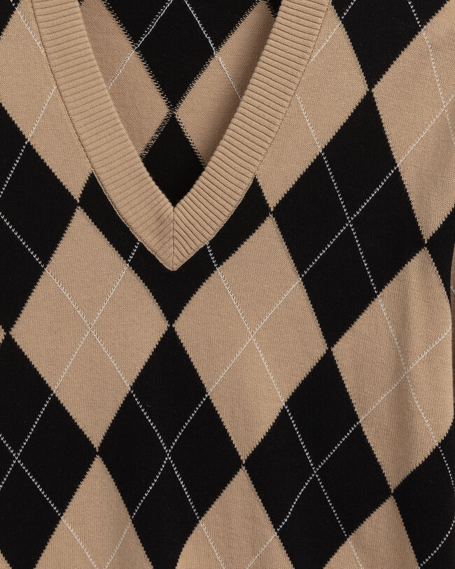 Camisola com decote em V Argyle