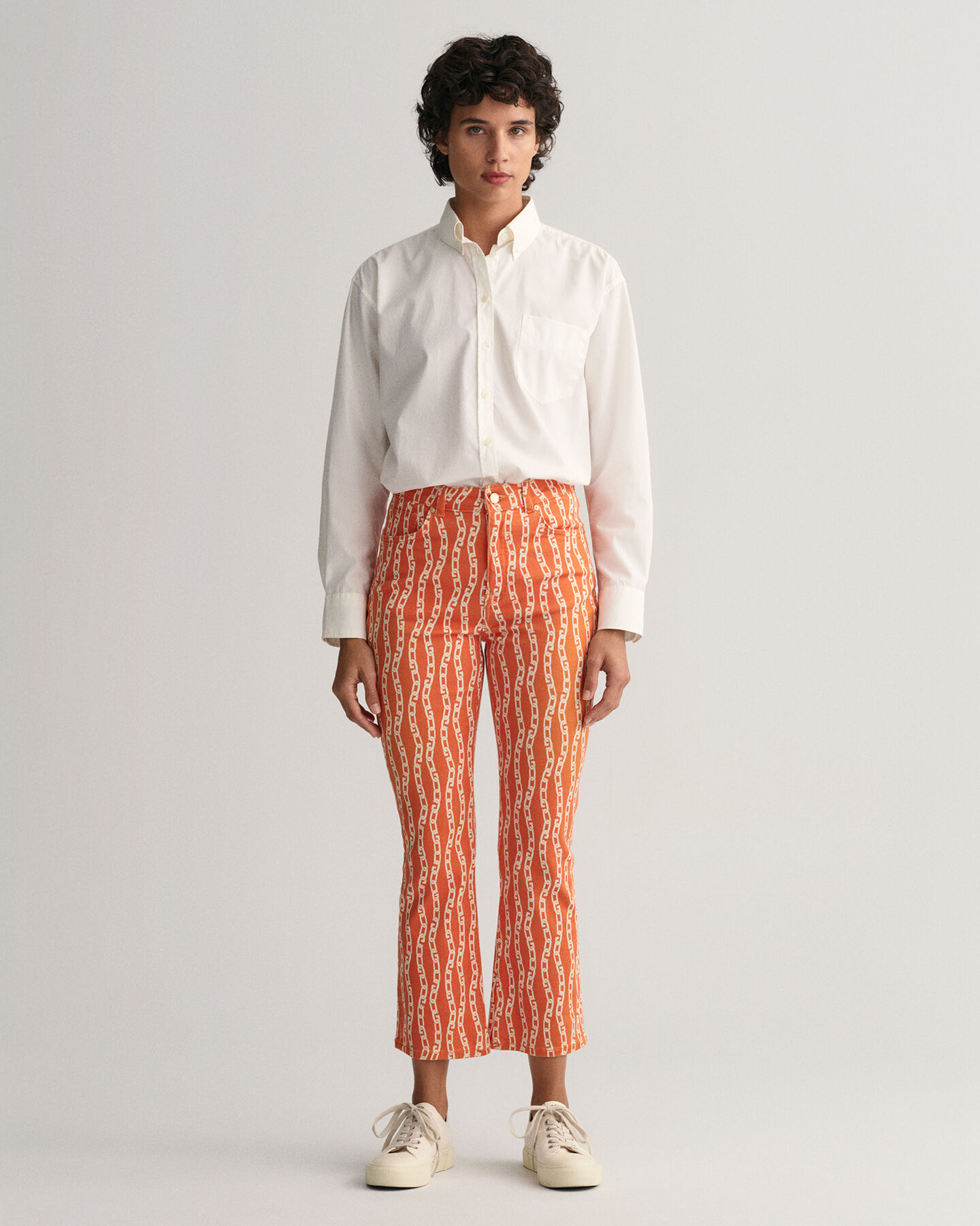 Cal&ccedil;as de ganga pelo tornozelo com estampado Chain