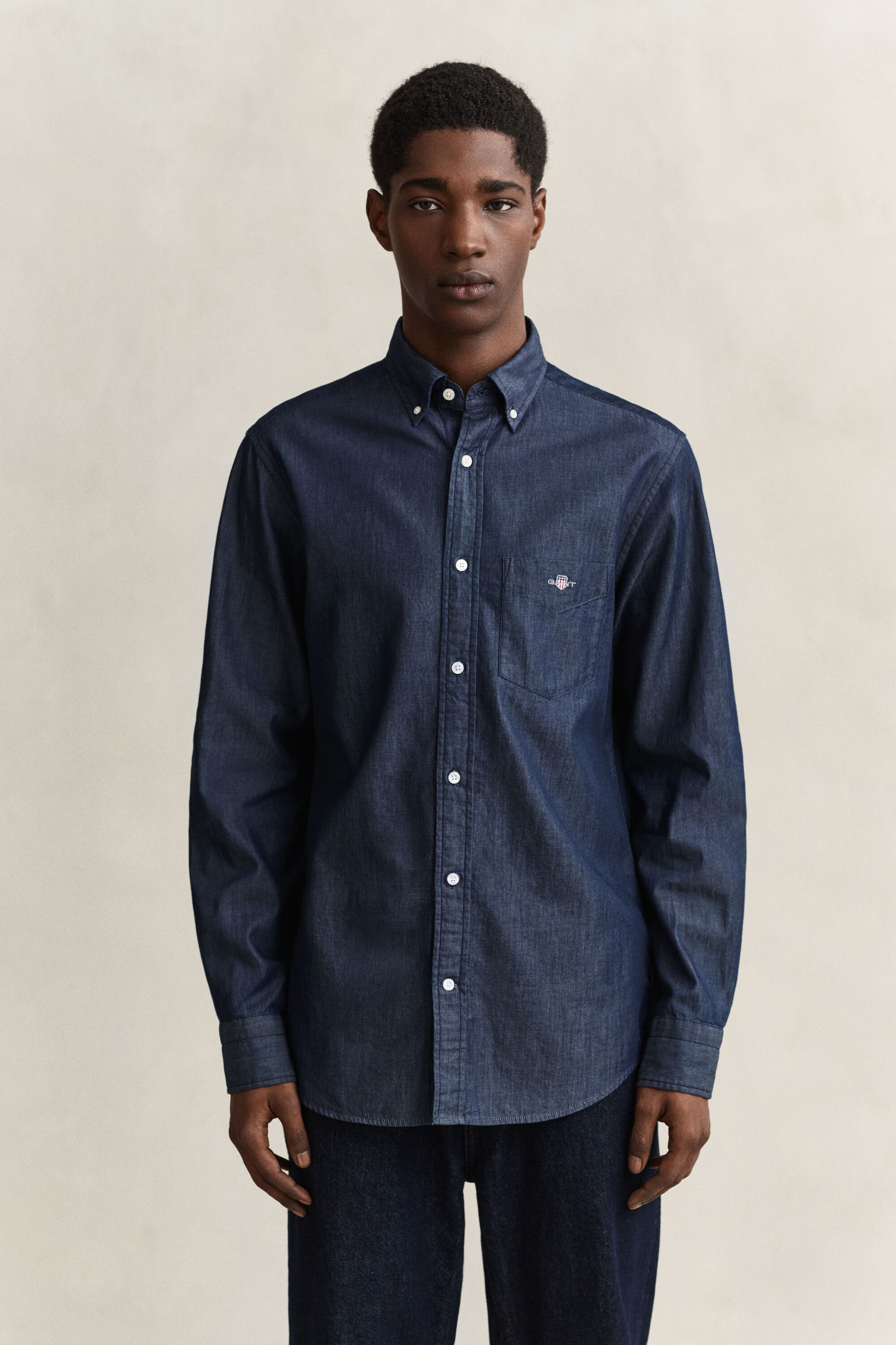 Camisa índigo regular fit
