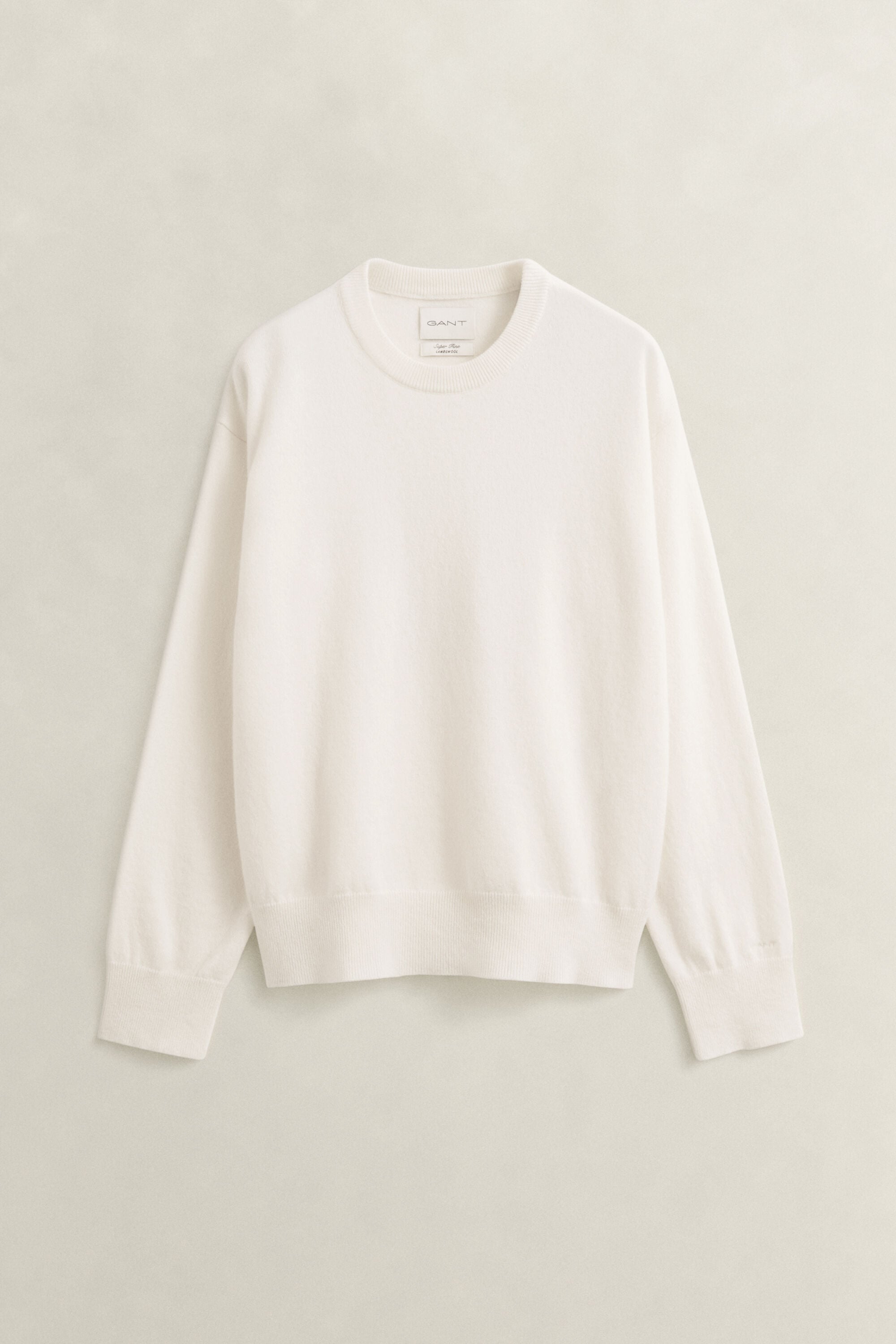 Camisola de malha com decote redondo em lã extrafina