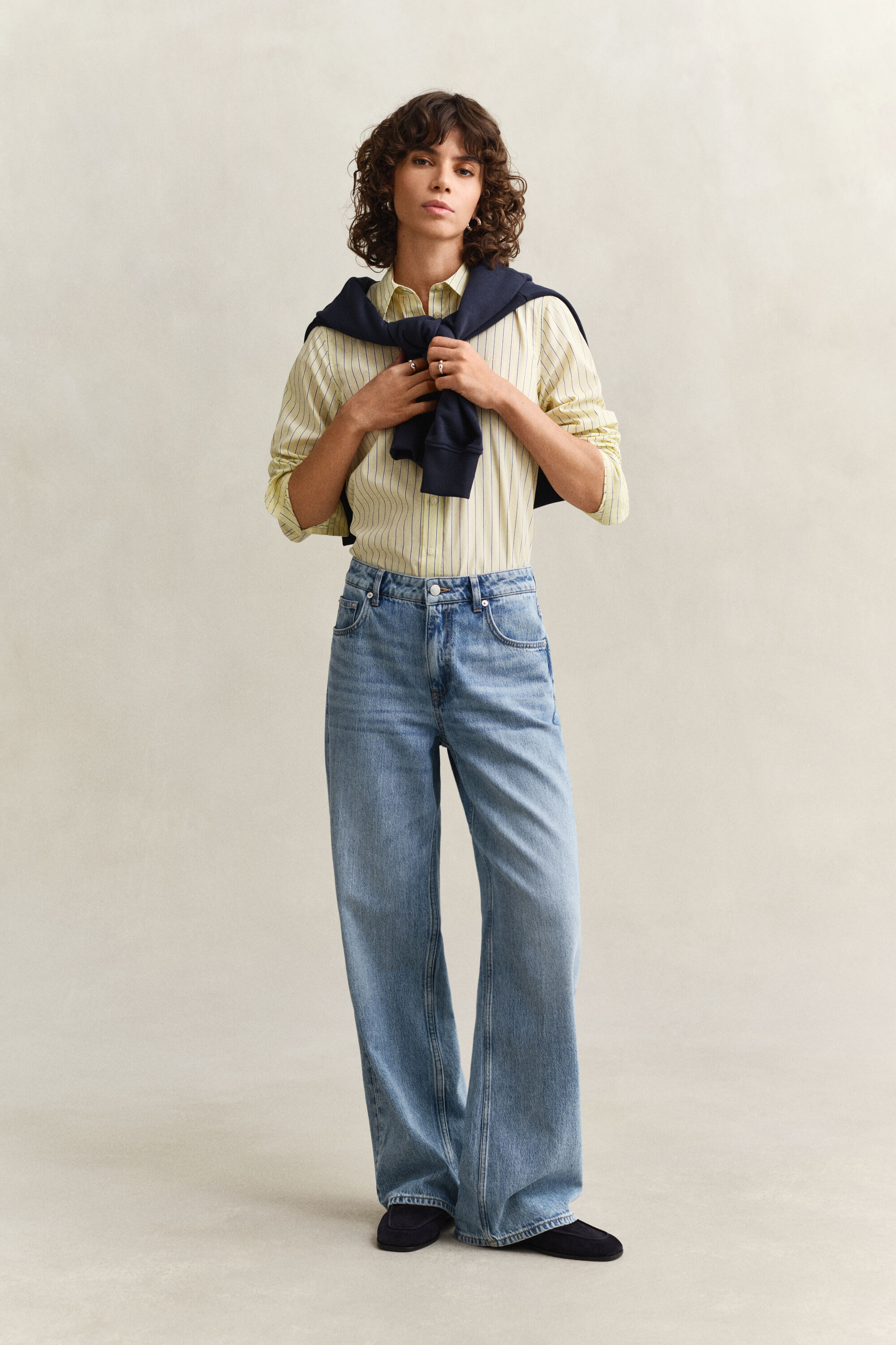 Camisa em popelina às riscas Classic regular fit