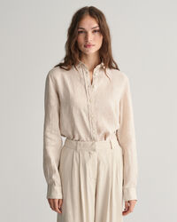 Camisa em chambray de linho regular fit