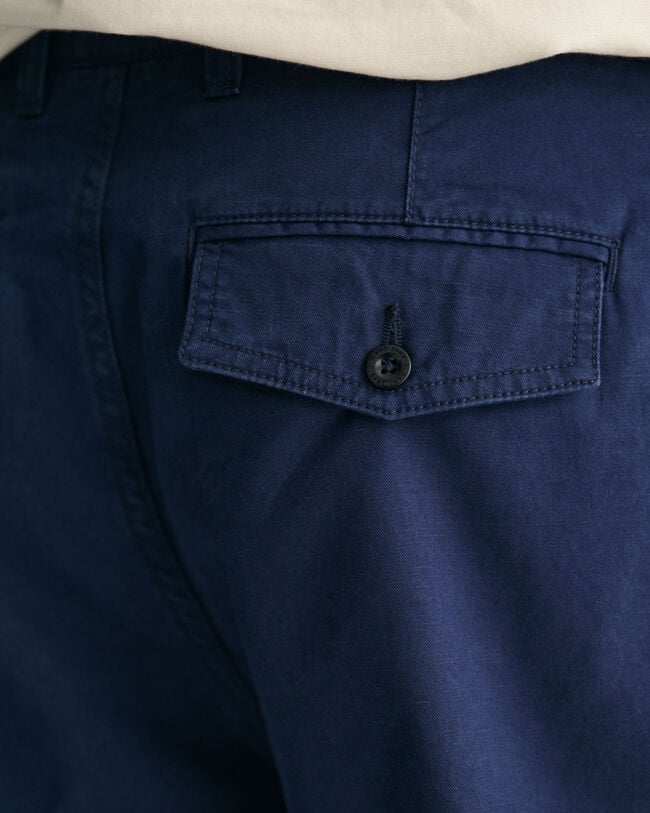 Calções de linho e algodão regular fit