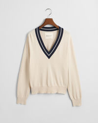 Pullover com decote em V Contrast