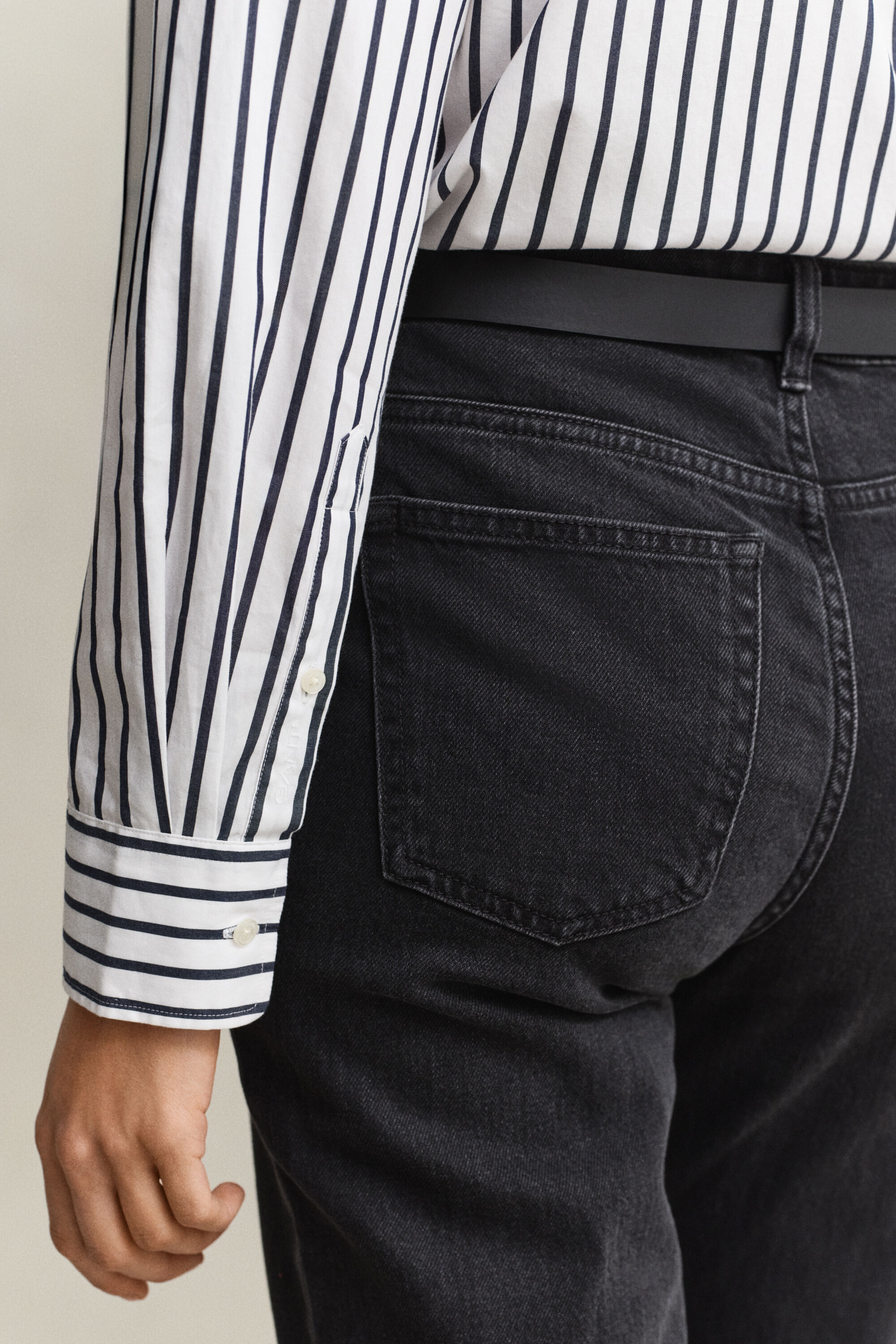 Camisa em popelina às riscas Classic relaxed fit