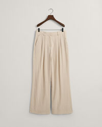 Calças sob medida em linho com elastano relaxed fit