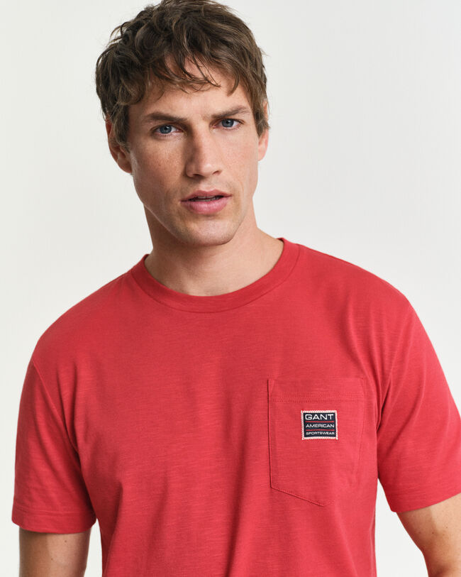 T-shirt com bolso Contrast