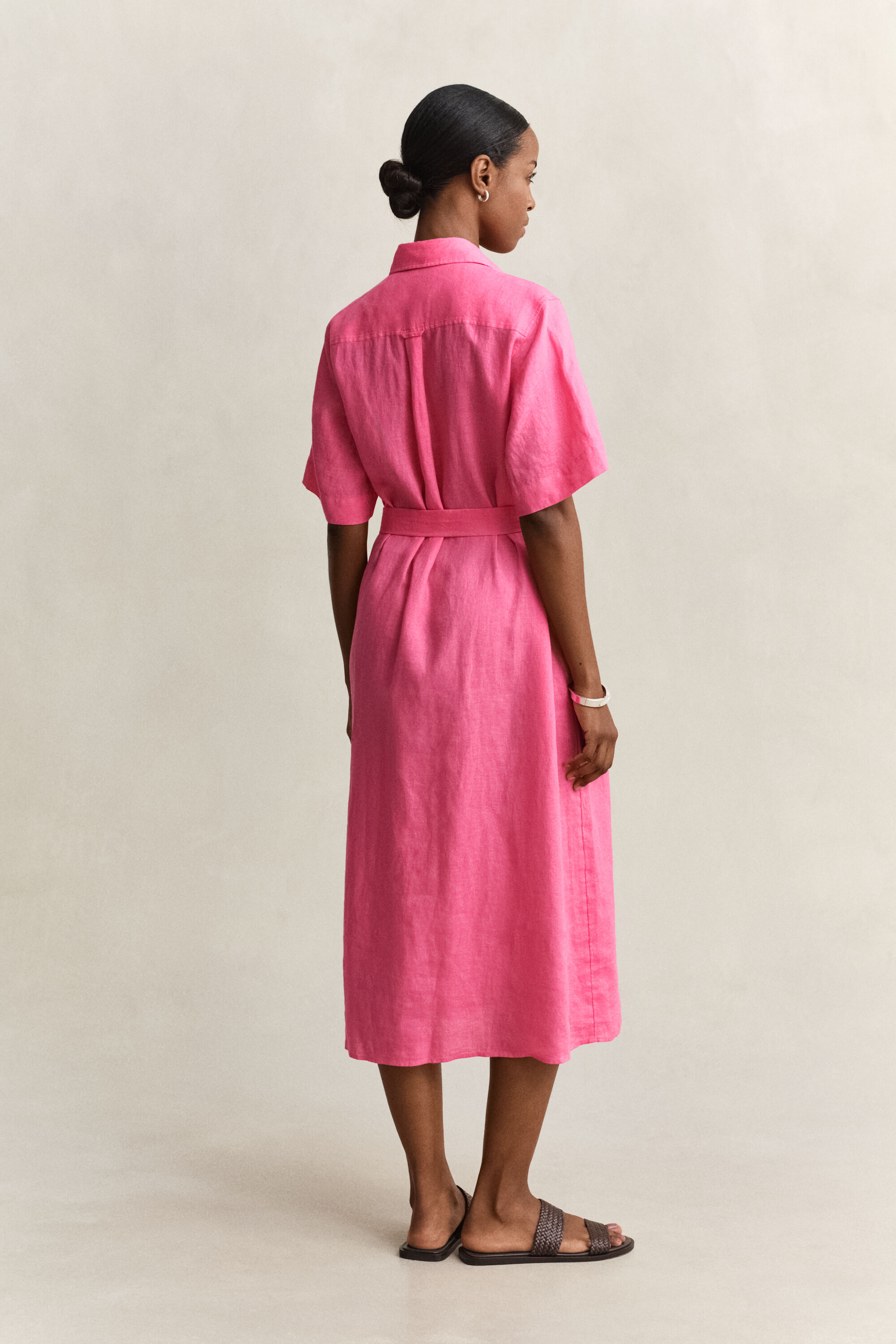 Vestido-camisa em linho