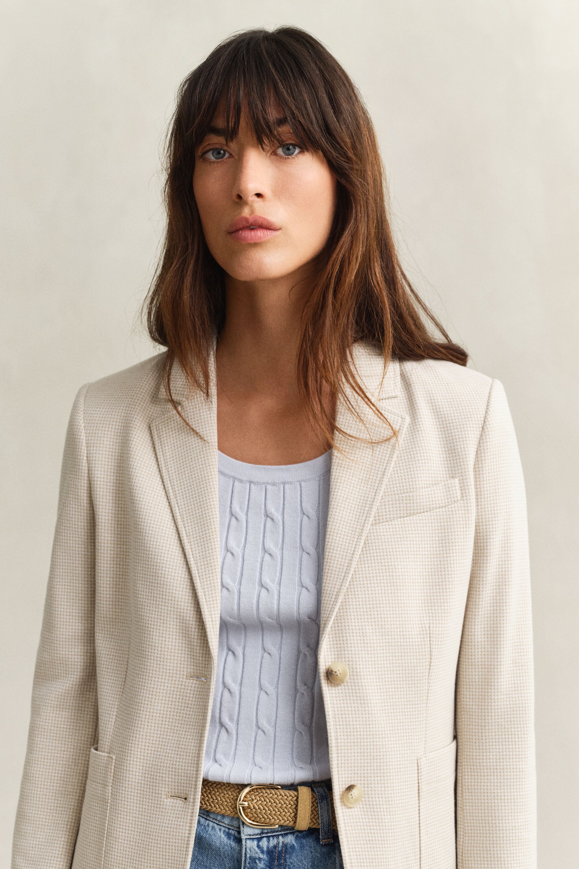 Blazer em algodão piqué